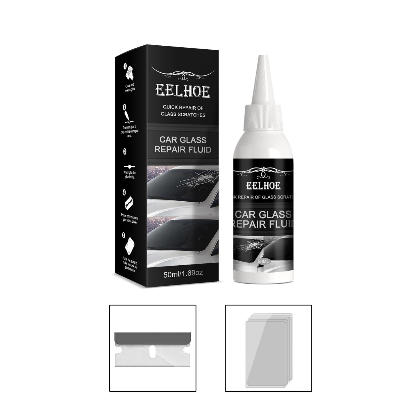 EELHOE Auto Glass Repair Glue Windshield Repair Crack Adhesive Repair Glue