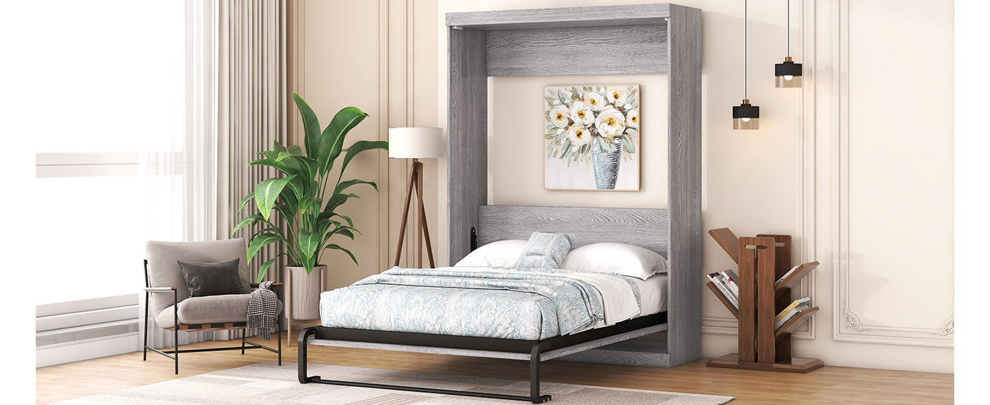 Full Size Murphy Bed, can be Folded into a Cabinet Gray