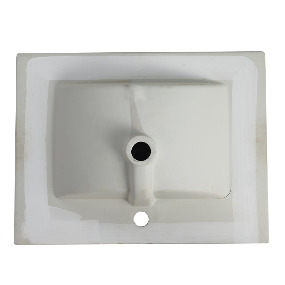 24 Inch Bathroom Ceramic Sink Basin, White