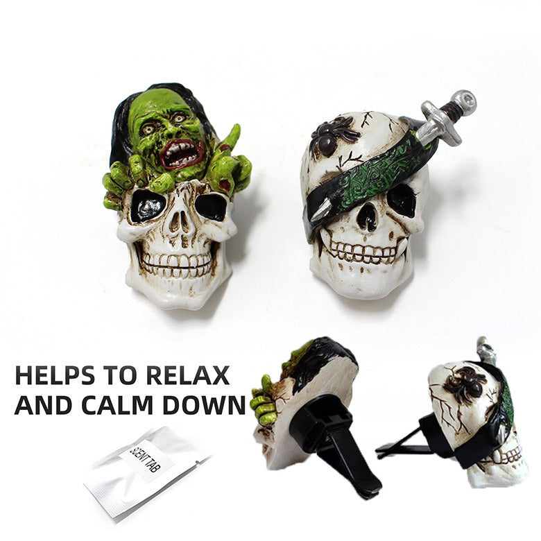 Undead Ghost Head Aromatherapy Clip Resin Car Air Outlet Aromatherapy Pendant - NOVADI