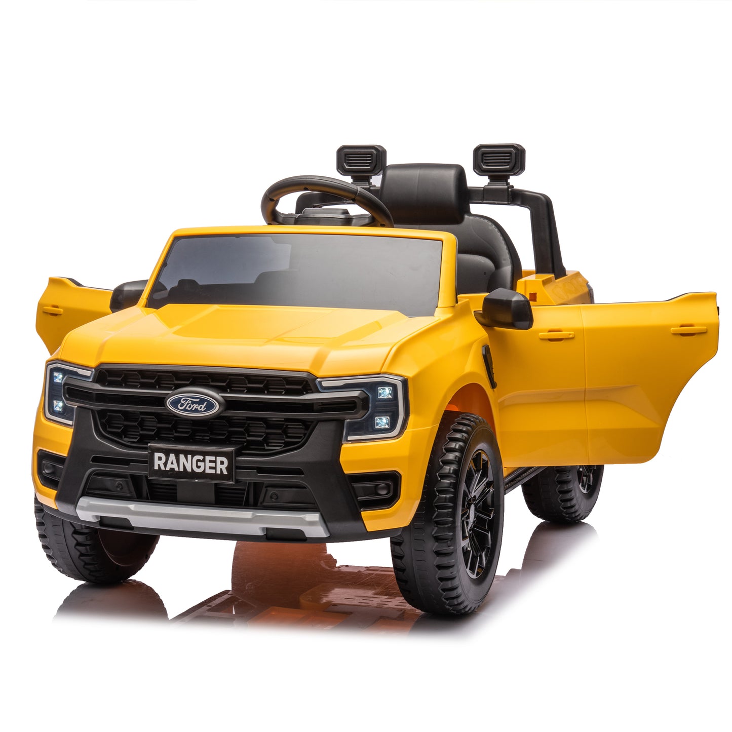 12V Kids Ride On Car W/Parents Remote Control,Licensed Ford Ranger,2WD,Rear wheel suspension,Low Start,Headlight,Horn,MP3,Blueto - NOVADI