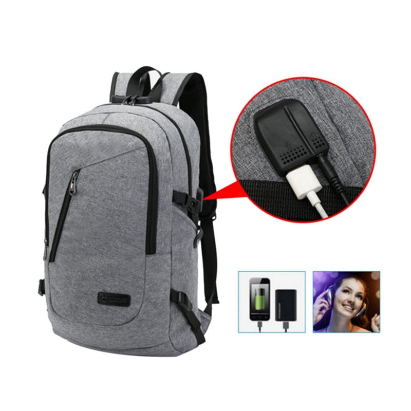 Mode mann laptop rucksack usb lade computer rucksäcke casual style tasche große männliche business reisetasche rucksack