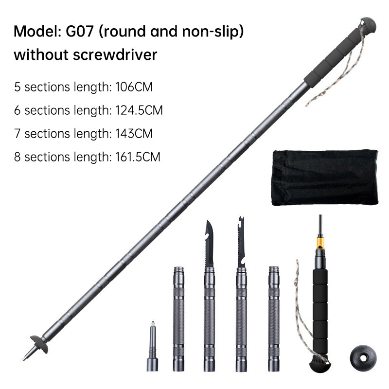 Folding telescopic outdoor hiking tactical self-defense stick Walking stick - NOVADI