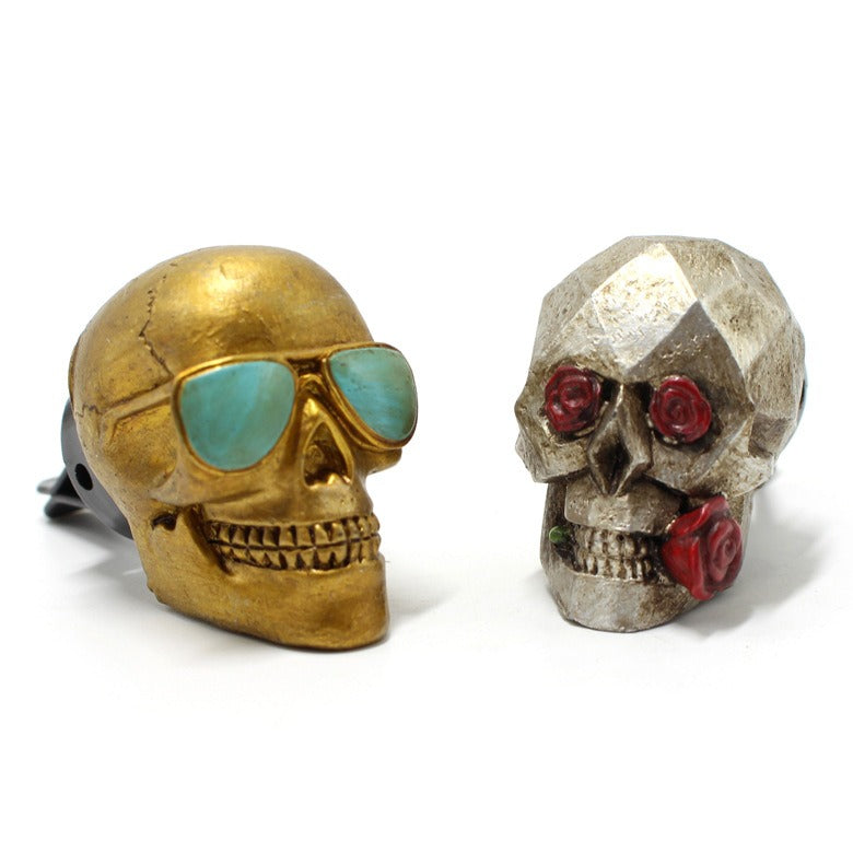 Death Skull Aromatherapy Plugin Resin Ghost Mask Car mounted Aromatherapy Clip Decoration - NOVADI