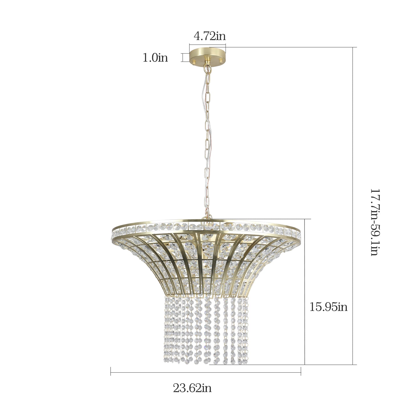 (Same as W1340120181/L5021) 8-Light 23.6" Wide Crystal Waterfall Chandelier (Bulb Not Included)