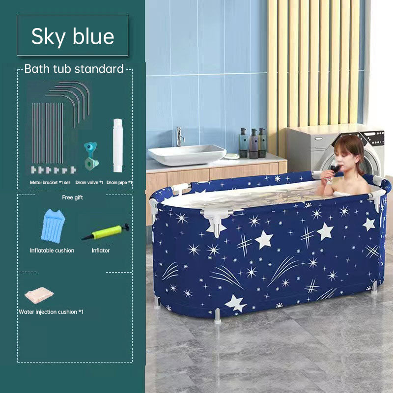 120CM Bathtubs Folding Bath Bucket Thicken Shower Barrel Adult IceTub Baby Swimming Pool Insulation Family Bathroom SPA Tub - NOVADI