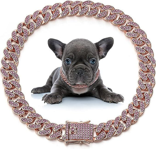 Hip Hop kubanische Kette Haustier Schmuck Halskette Halsband Zinklegierung Größe Katze Hund Kette Zubehör 