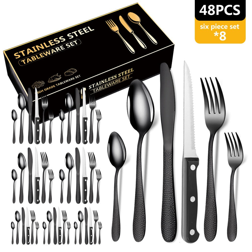 Creative Snakeskin Water Cube Stainless Steel Knife Fork And Spoon Cutlery Set Of 48 Sets Of Gifts In Colorful Boxes