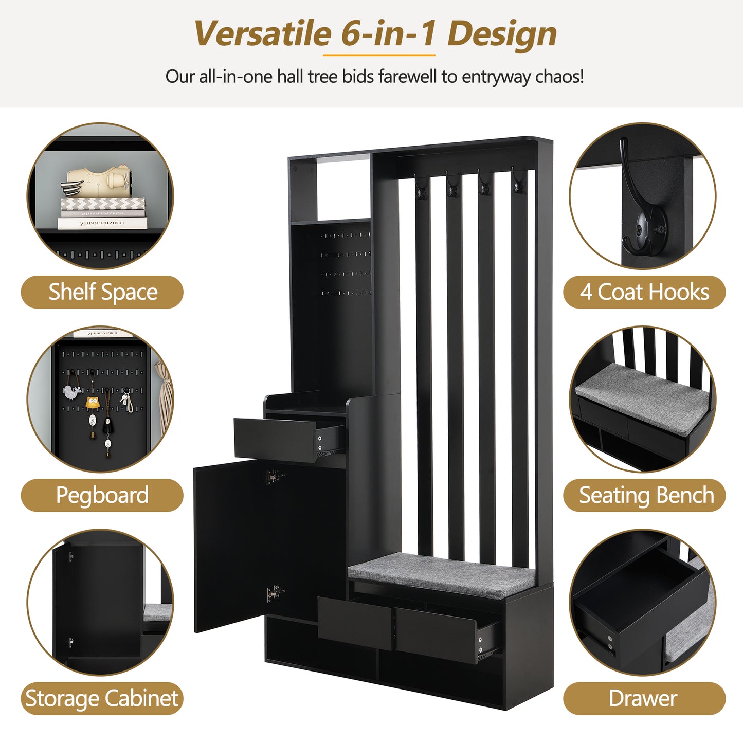 39.3'W70.8'H multifunctional corridor shoe cabinet with soft padded nail board and black hanger with entrance hook