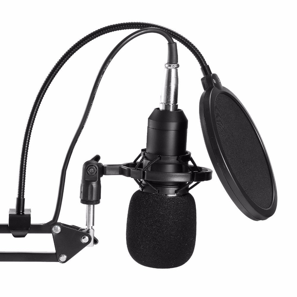 Professional Condenser Audio 3.5mm Wired BM800 Studio Microphone Vocal Recording KTV Karaoke Microphone Mic W/Stand For Computer - NOVADI