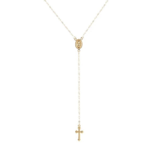 New Fashion Vintage Christian Cross Bohemia Religious Rosary Pendant Necklace For Women Charm Jewelry Gifts