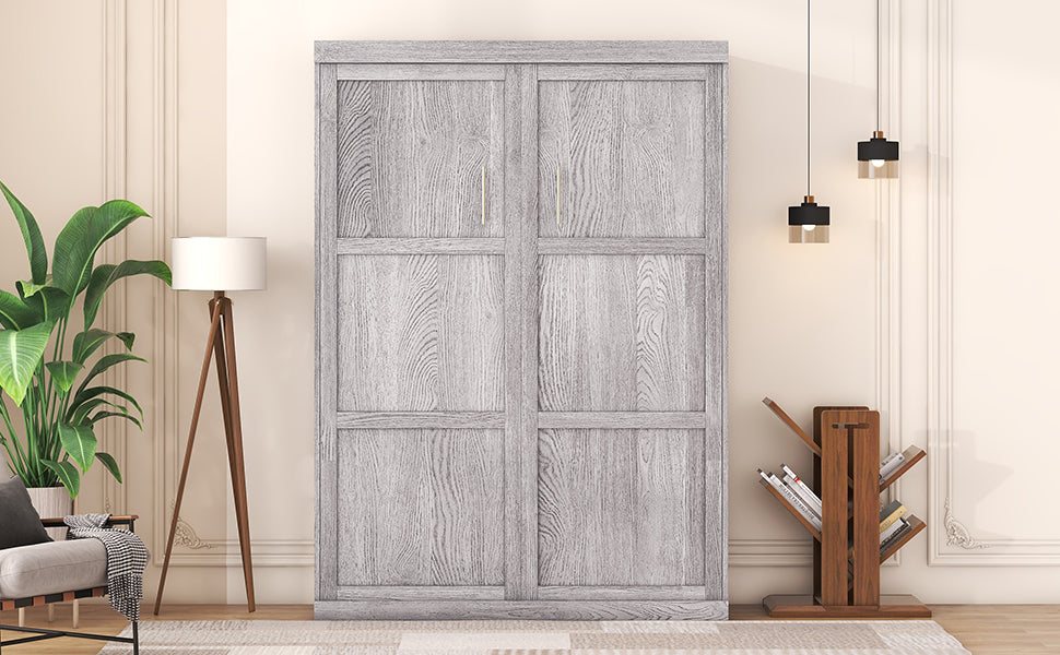 Full Size Murphy Bed, can be Folded into a Cabinet Gray