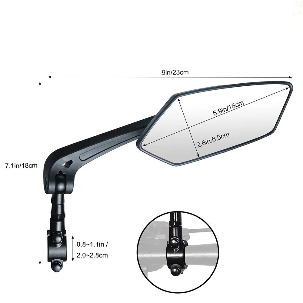 Rearview mirror electric car flat mirror 360 degree adjustable reflector reversing mirror riding accessories - NOVADI