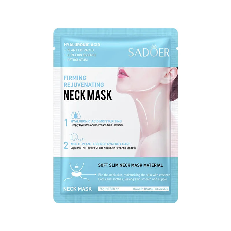 10pcs SADOER Hyaluronic Acid Neck Mask Collagen Firming Neck Masks Nourishing Brightening Beauty Moisturizing Necks Skin Care - NOVADI