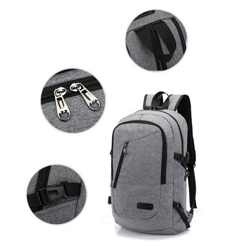 Mode mann laptop rucksack usb lade computer rucksäcke casual style tasche große männliche business reisetasche rucksack