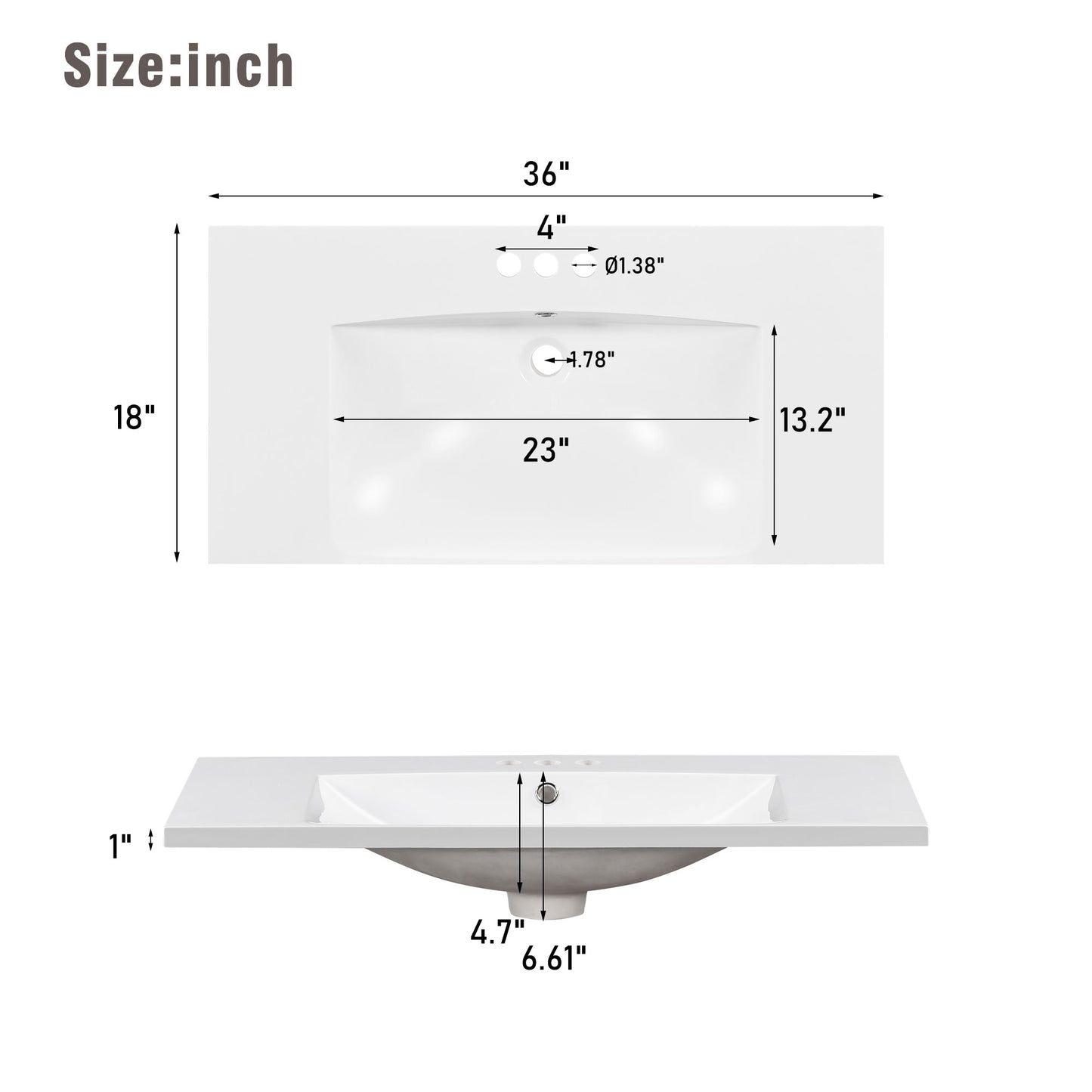 [Sink Only] 36-inch Resin Sink-Resin - NOVADI