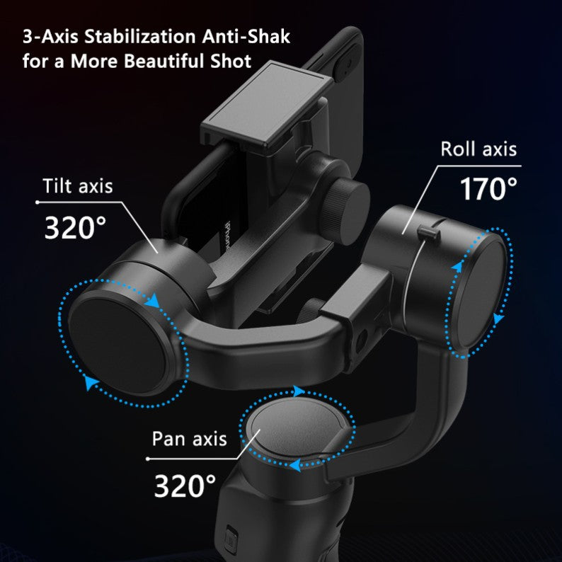 F8 mobile phone camera stabilizer handheld three-axis anti shake platform Tiktok live broadcast tripod short video camera stabilizer - NOVADI