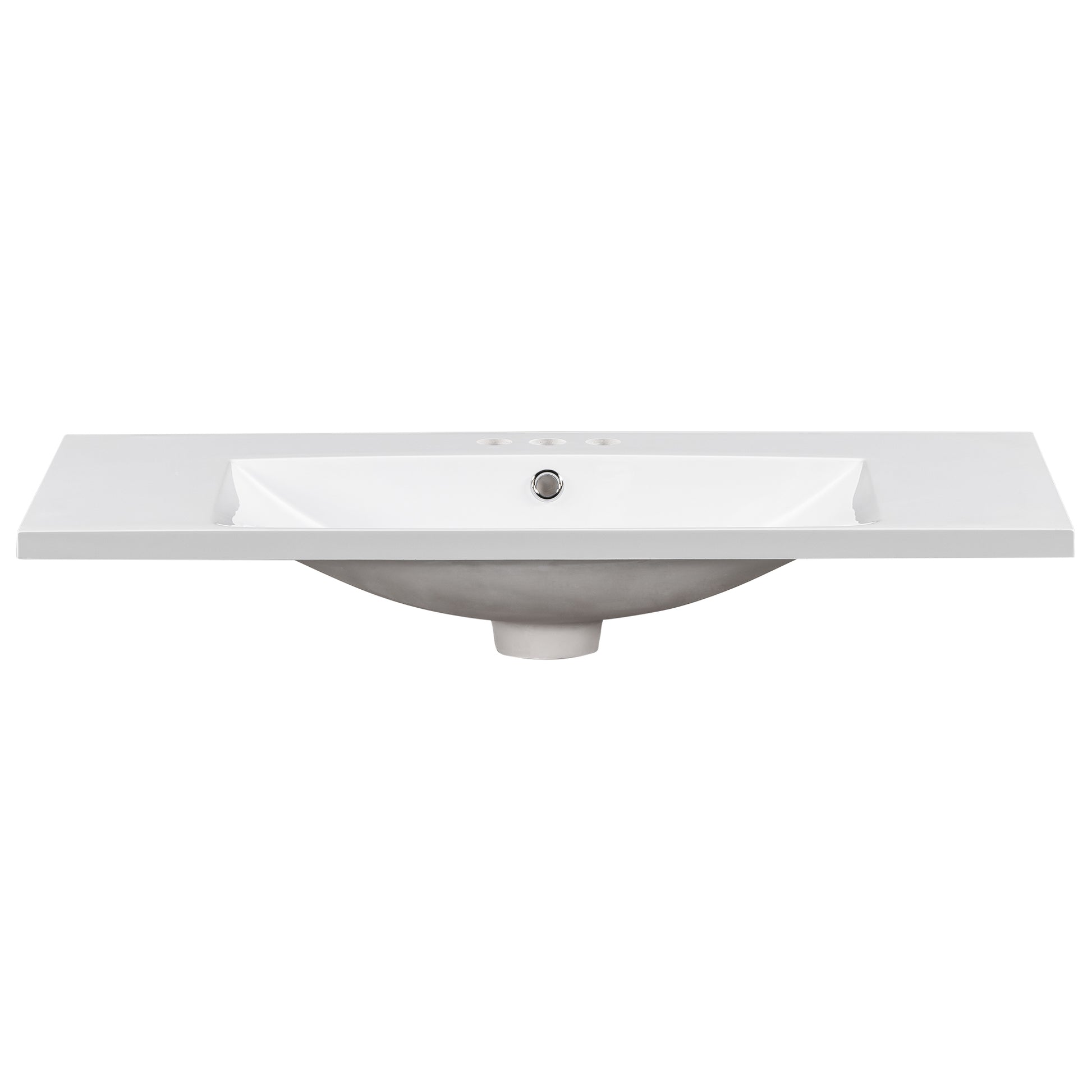 36" Single Bathroom Basin Sink, Vanity Top Only, 3-Faucet Holes, Resin - NOVADI