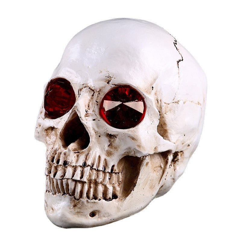 Skeleton red diamond resin ornament