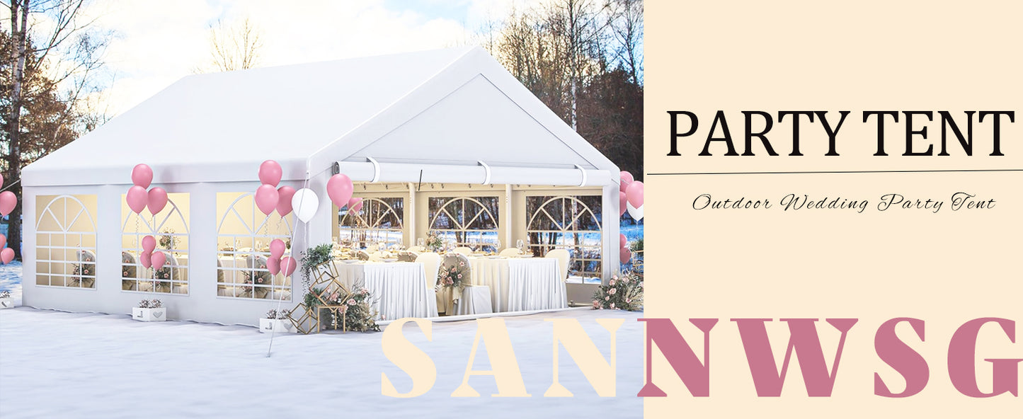 Sannwsg Party Tent -10x20FT Heavy duty Tent with Removable Side, Wedding Exclusive Holday Bithday BBa Backyard Evening Tent