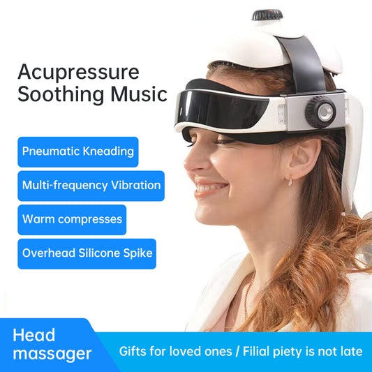 Automatic Air Pressure Head Massage Helmet Dual Vibrating Electric Head Massager Machine