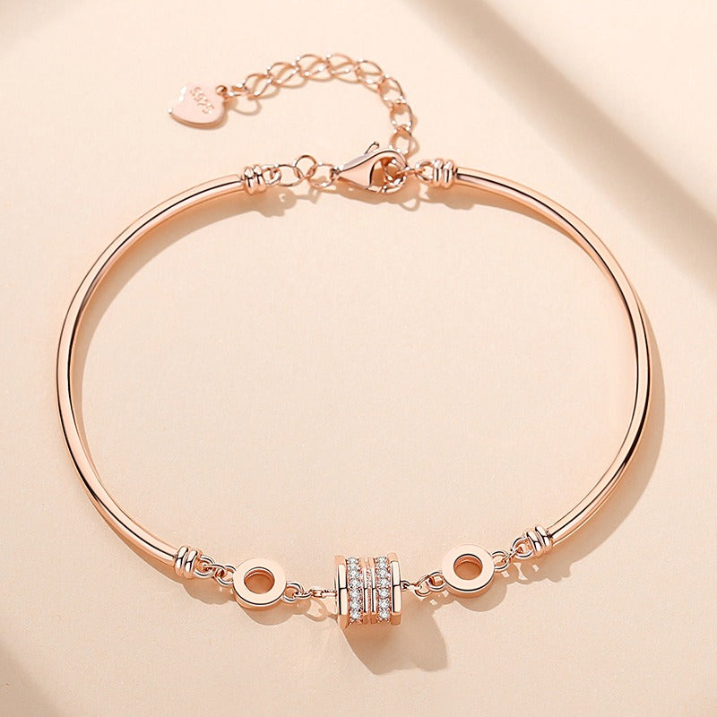 S925 small waist bracelet sterling silver niche design girlfriend rose gold bracelet light luxury gift jewelry