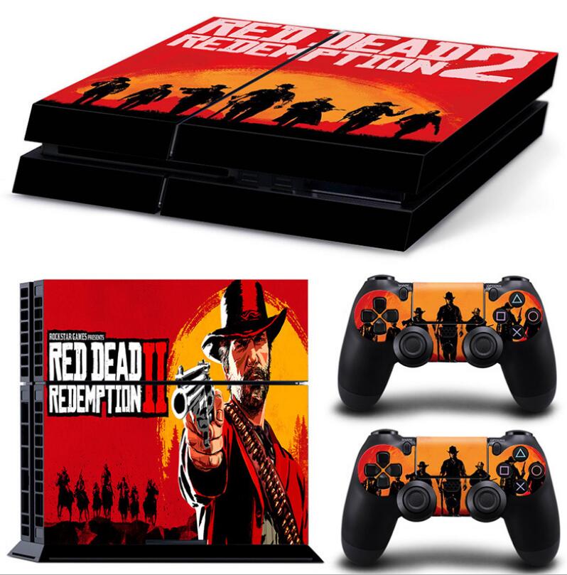 Red Dead: Redemption II PS4 Skin Console & Controller Decal Stickers for Sony PlayStation 4 Console and Two Controller - NOVADI