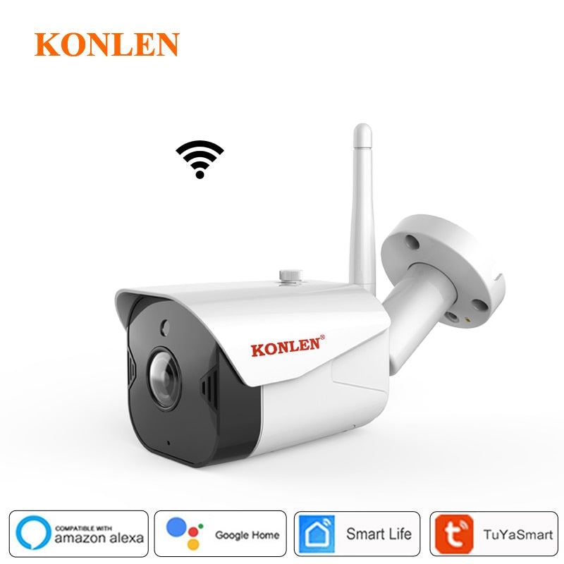 KONLEN WIFI Tuya Smart Life 1080P HD 2MP IP Camera Security Outdoor Bullet Wireless Surveillance Google Home Alexa CCTV Video - NOVADI