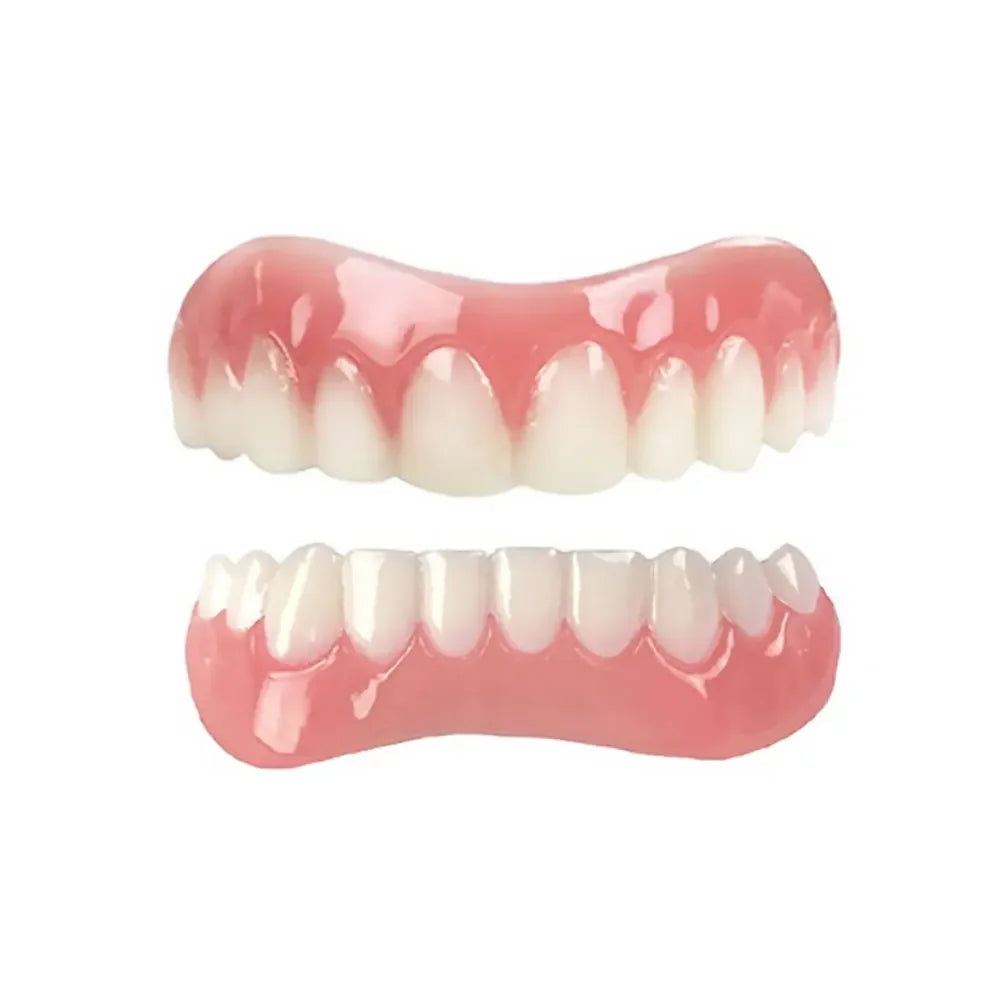 Silicone Upper/Lower False Teeth Perfect Laugh Veneers Dentures Paste Oral Hygiene Tools Fake Teeth Instant Smile Teeth Cosmetic