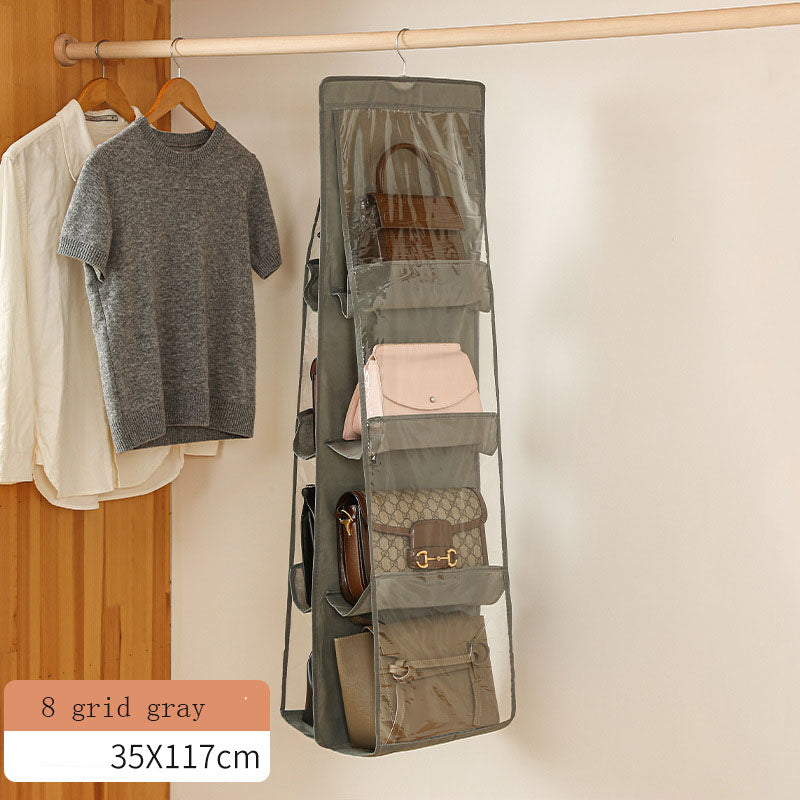 Bag storage hanging bag hanging double-sided transparent six-layer storage bag bedroom wardrobe storage bag dust bag