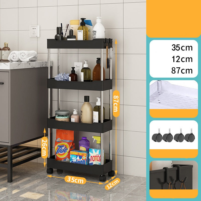 Kitchen multi layer vegetable basket rack floor-standing removable vegetable storage household multi functional trolley