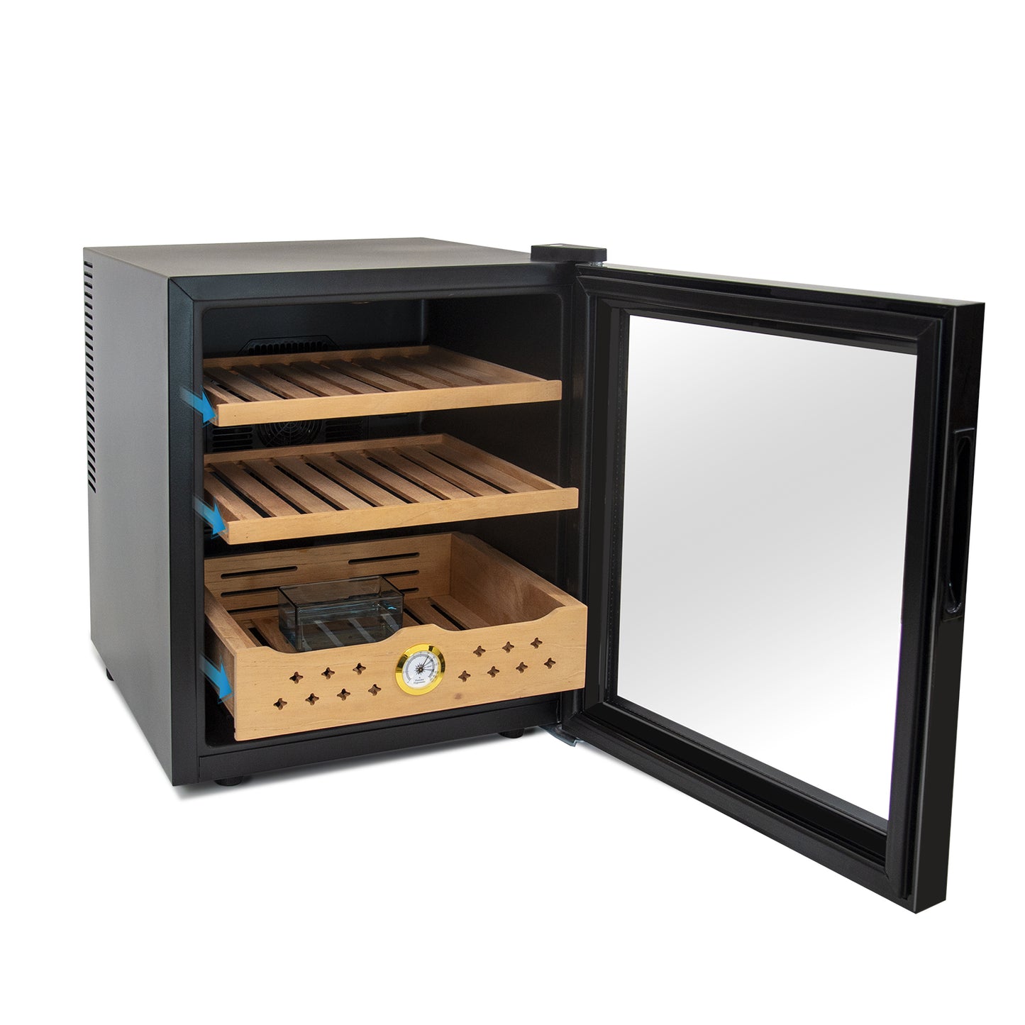 50L Elektrischer Humidor, 300 Zählimpulse Kapazität Zigarren-Humidor Luftbefeuchter mit Konstanttemperaturregler