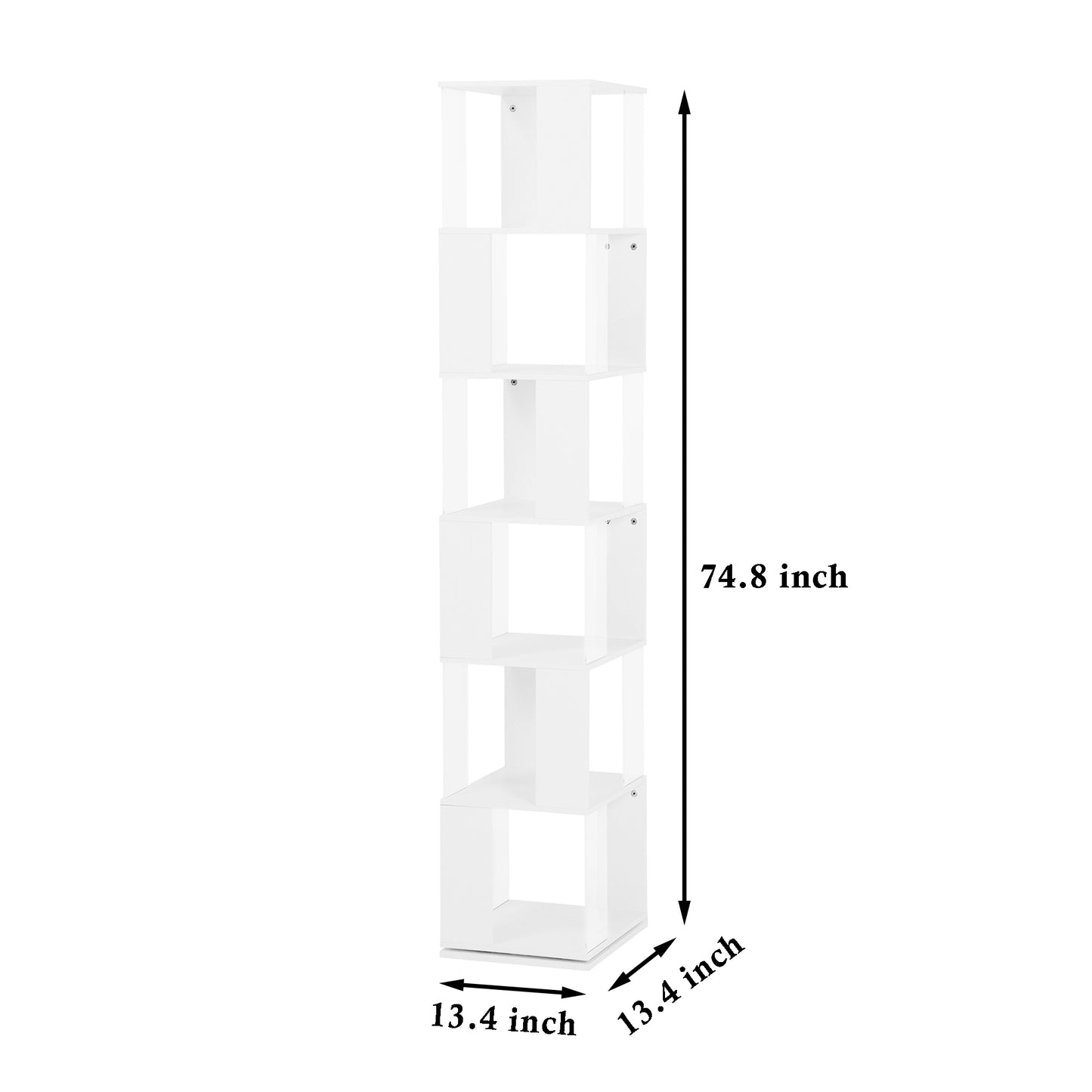 6-layer rotating acrylic board simple bookshelf, multi-functional creative bookshelf for students in the living room