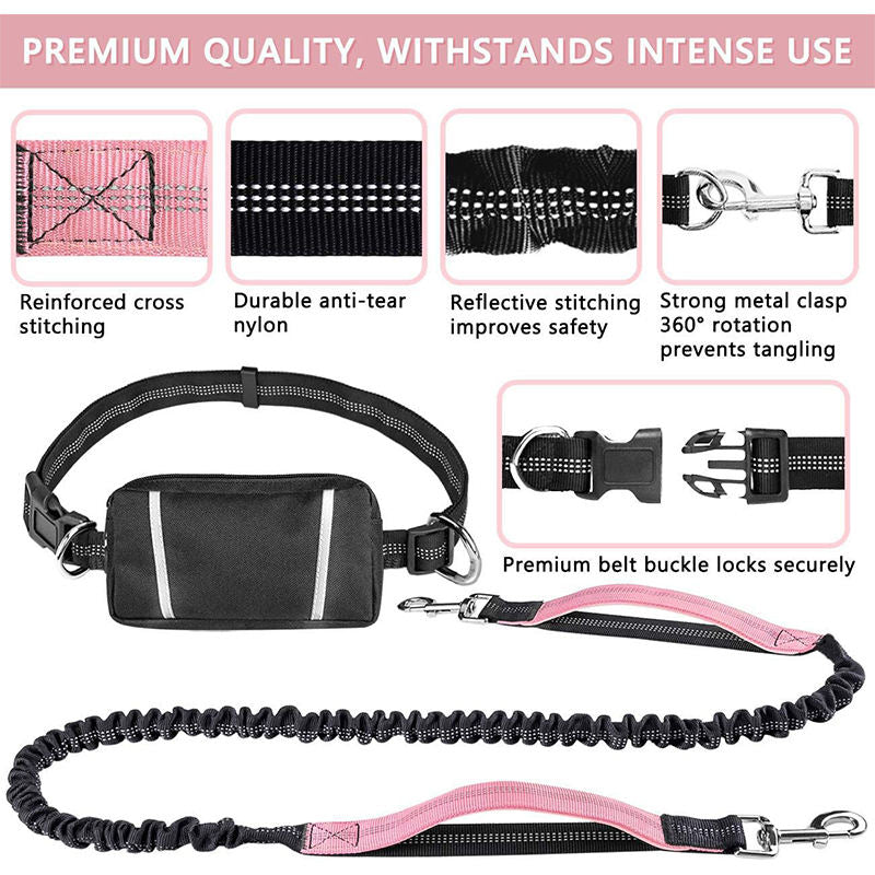 Pet Running Traction Jump Rope Suit Reflective Night Running Sports Waist Bag Cross - NOVADI