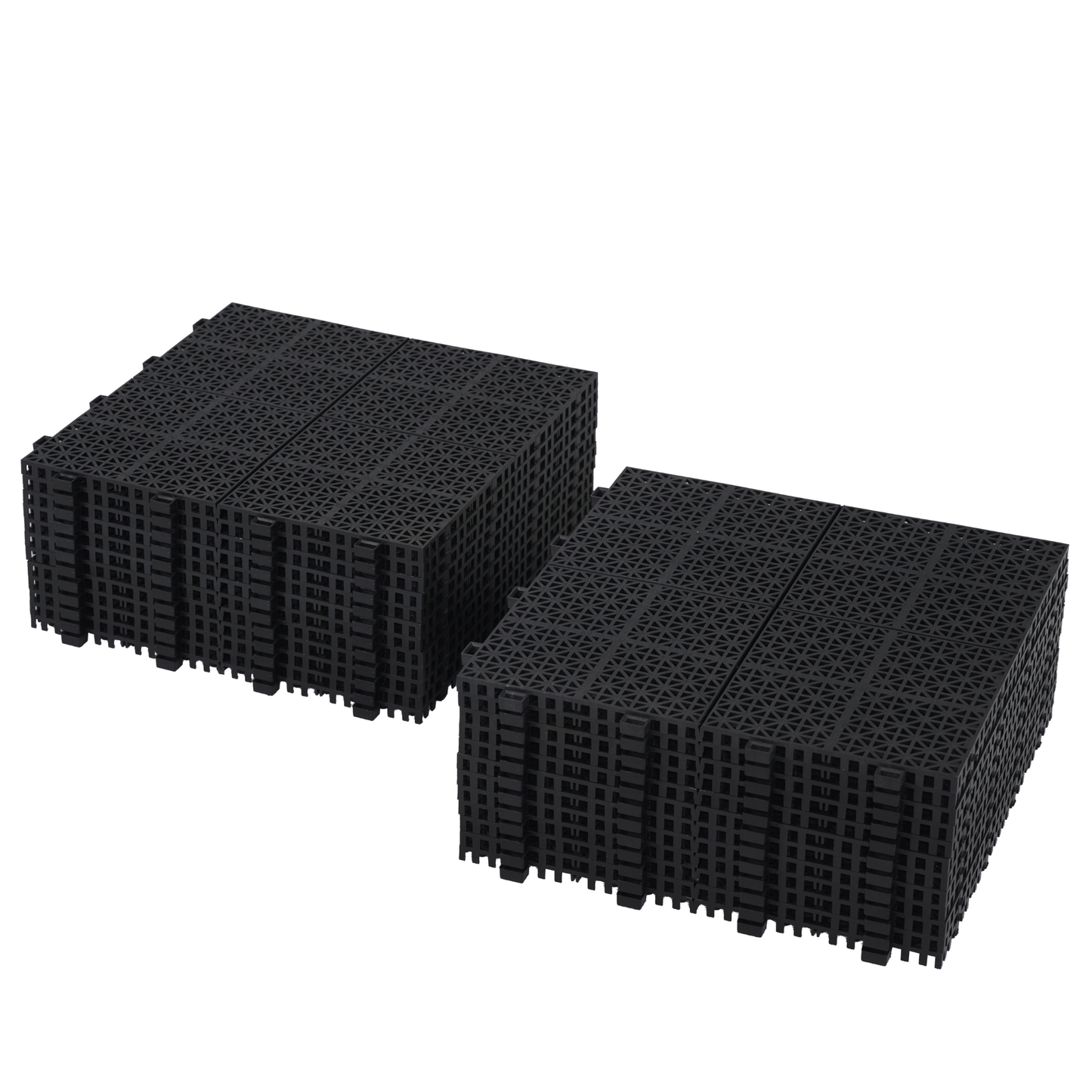 12 x 12 inch black interlocking deck tiles, plastic waterproof, weighing up to 6613 pounds, with a rose pattern pack of 12