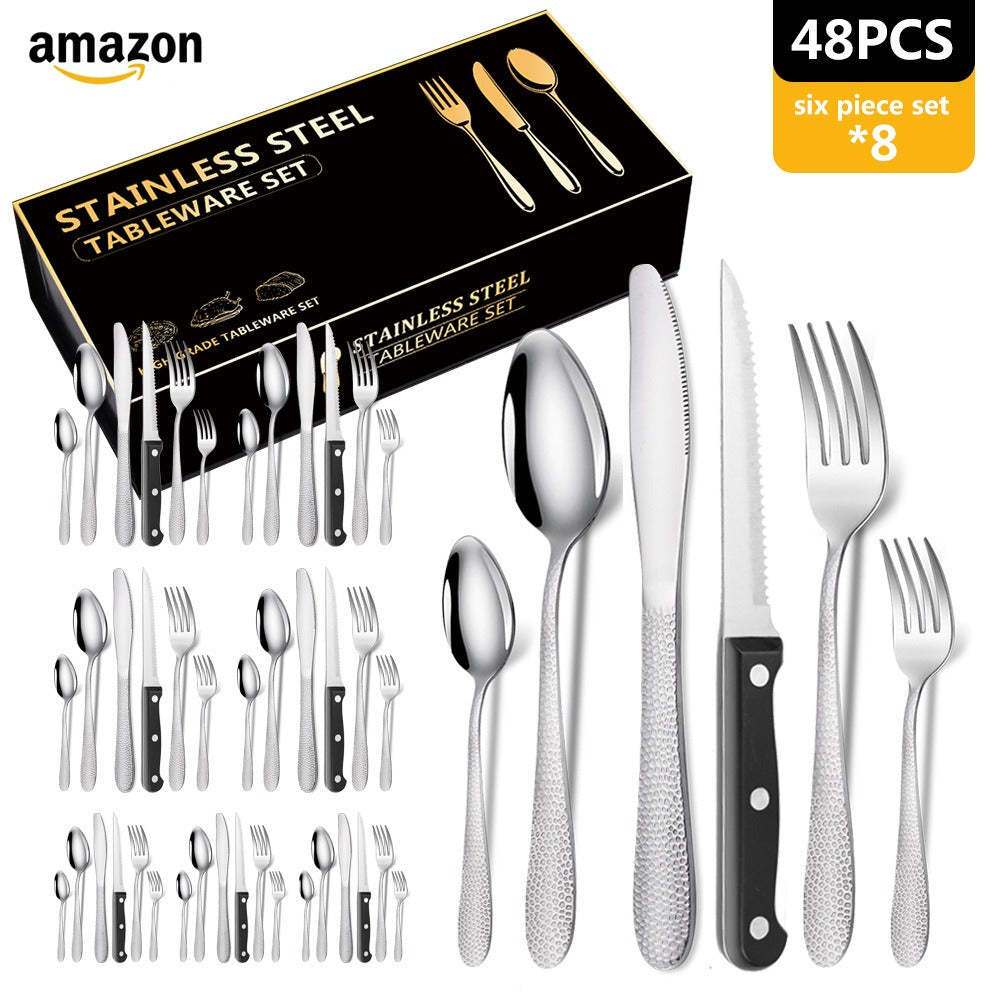 Creative Snakeskin Water Cube Stainless Steel Knife Fork And Spoon Cutlery Set Of 48 Sets Of Gifts In Colorful Boxes