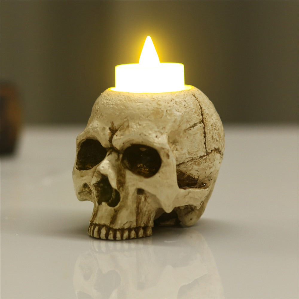 Antique Skull Candle Holder Home Decoration Ornaments Tear Column Candle Base Tea Wax Holder