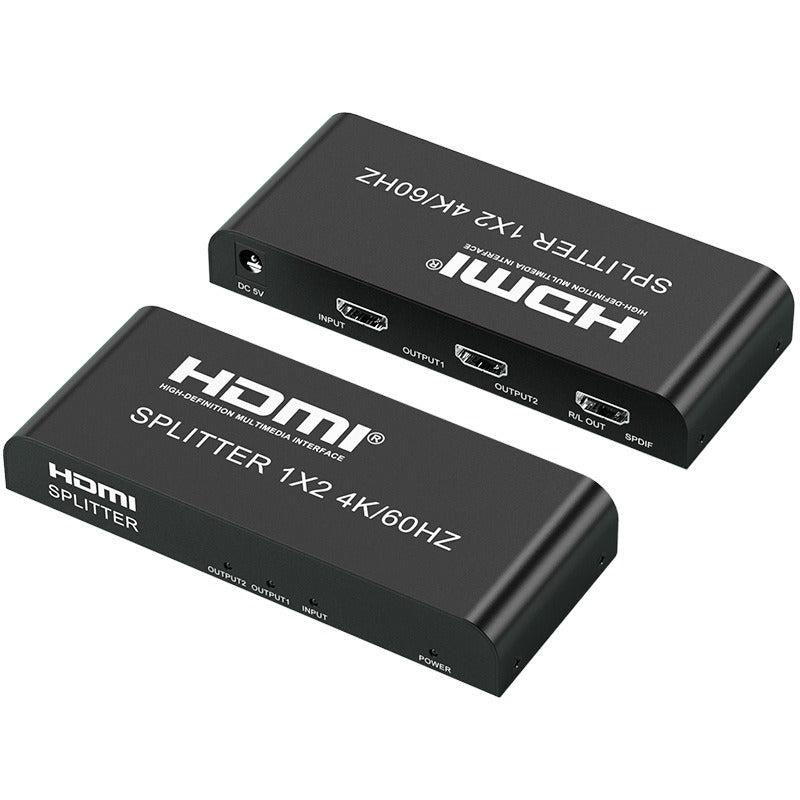 HDMI Distributor 1x2 4K60HZ Series HDMI One In Two Out Divider HD Video Same Screen Device - NOVADI