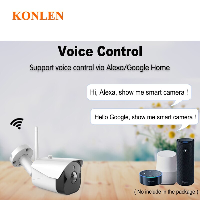 KONLEN WIFI Tuya Smart Life 1080P HD 2MP IP Camera Security Outdoor Bullet Wireless Surveillance Google Home Alexa CCTV Video - NOVADI