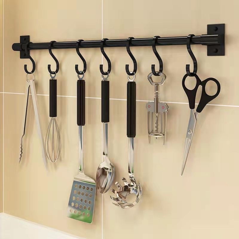 Kitchen Hanging Spoon Hanger Hook Punch-Free Wall-Mounted Wall Hook Rack Supplies Row Hook Sticky Hook Hook Rack