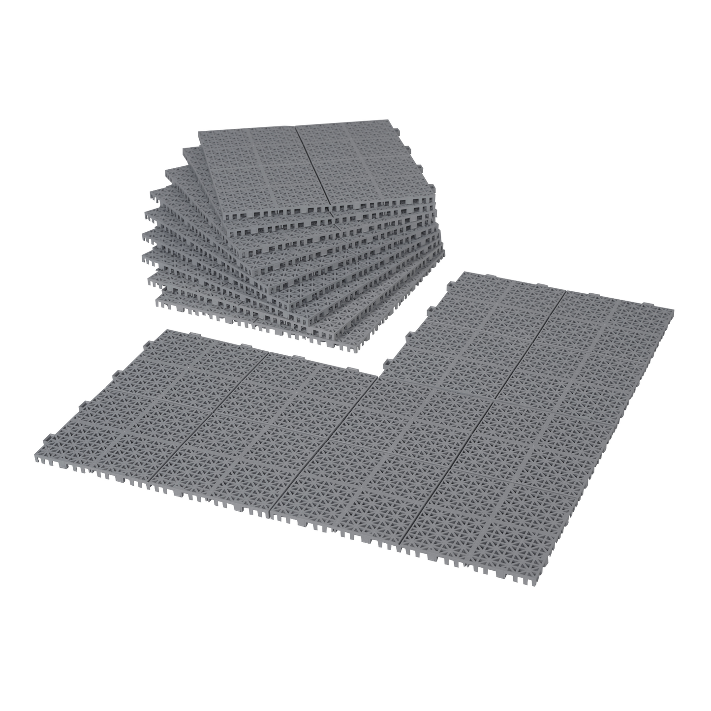 12 x 12 inch gray interlocking deck tiles, plastic waterproof, weighing up to 6613 pounds, with a rose pattern pack of 12