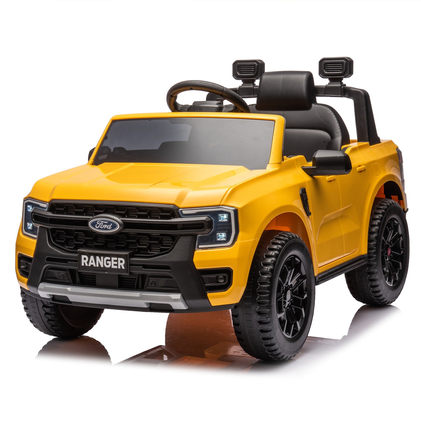 12V Kids Ride On Car W/Parents Remote Control,Licensed Ford Ranger,2WD,Rear wheel suspension,Low Start,Headlight,Horn,MP3,Blueto - NOVADI