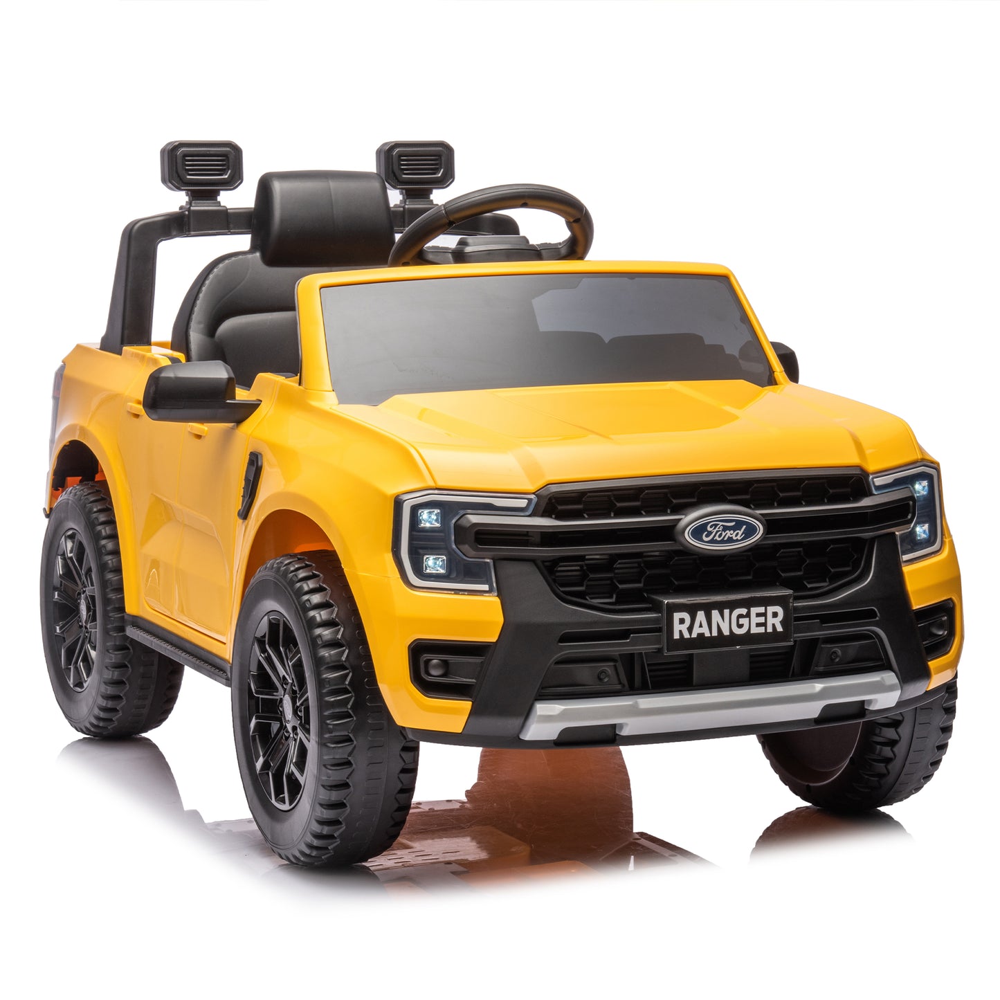 12V Kids Ride On Car W/Parents Remote Control,Licensed Ford Ranger,2WD,Rear wheel suspension,Low Start,Headlight,Horn,MP3,Blueto - NOVADI