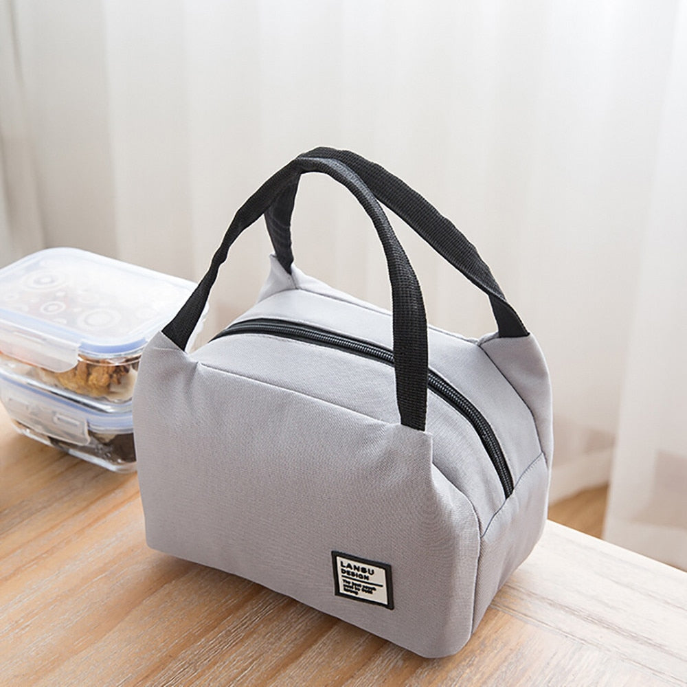 Portable Lunch Bag Thermal Insulated Lunch Box Tote Cooler Bag Bento Pouch Lunch Container School Food Storage Bags