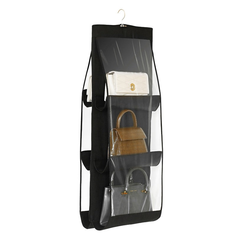 Bag storage hanging bag hanging double-sided transparent six-layer storage bag bedroom wardrobe storage bag dust bag