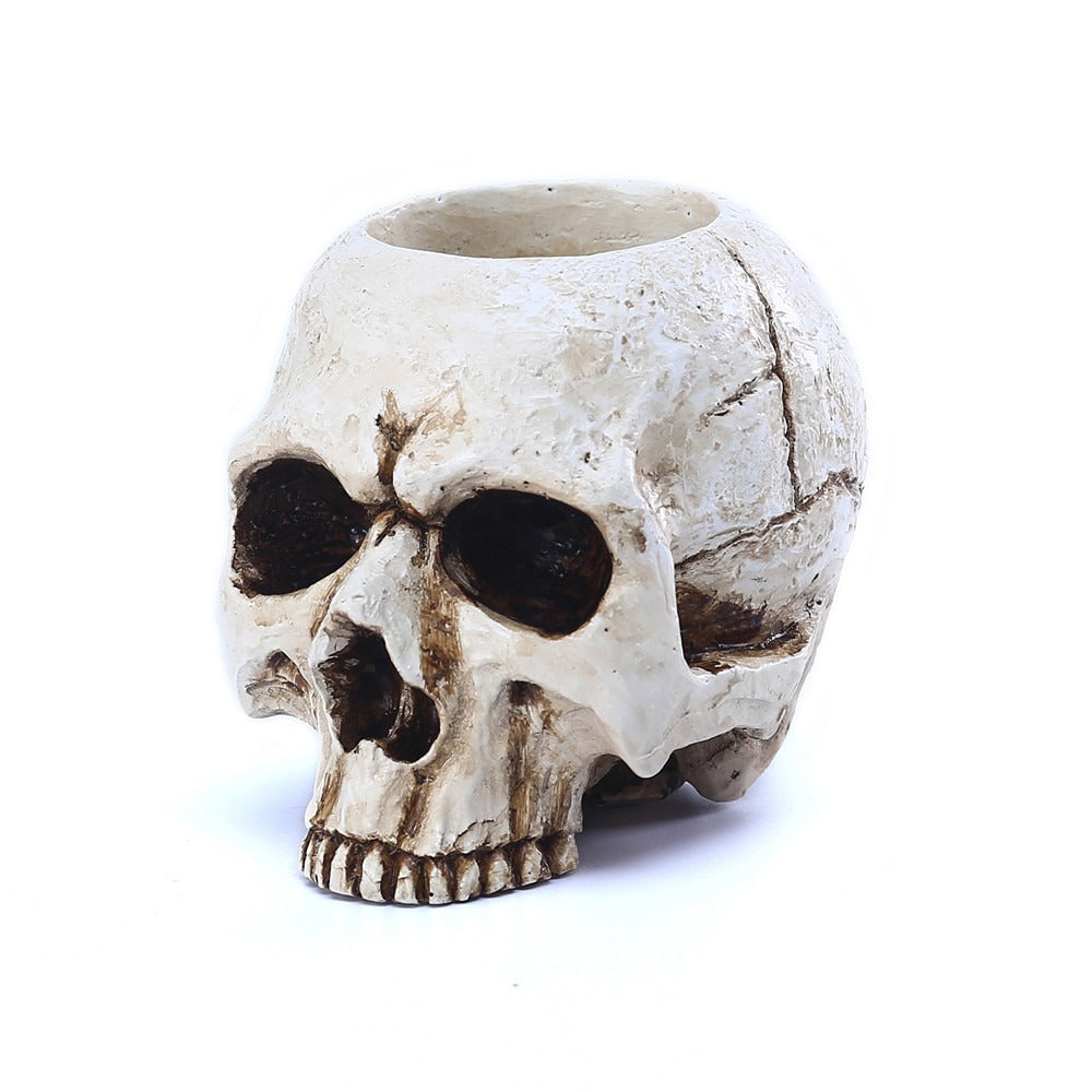 Antique Skull Candle Holder Home Decoration Ornaments Tear Column Candle Base Tea Wax Holder