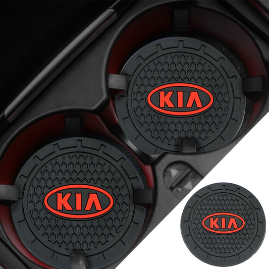 2pcs Car Cup Holder Mat Silicagel water Coaster Decoration For KIA K2 K3 K5 Sorento Sportage R Rio Soul cap car styling - NOVADI