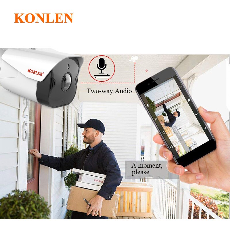 KONLEN WIFI Tuya Smart Life 1080P HD 2MP IP Camera Security Outdoor Bullet Wireless Surveillance Google Home Alexa CCTV Video - NOVADI