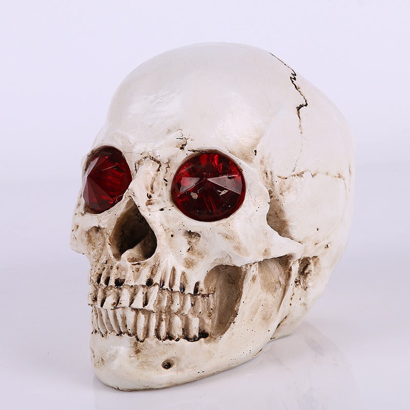 Skeleton red diamond resin ornament