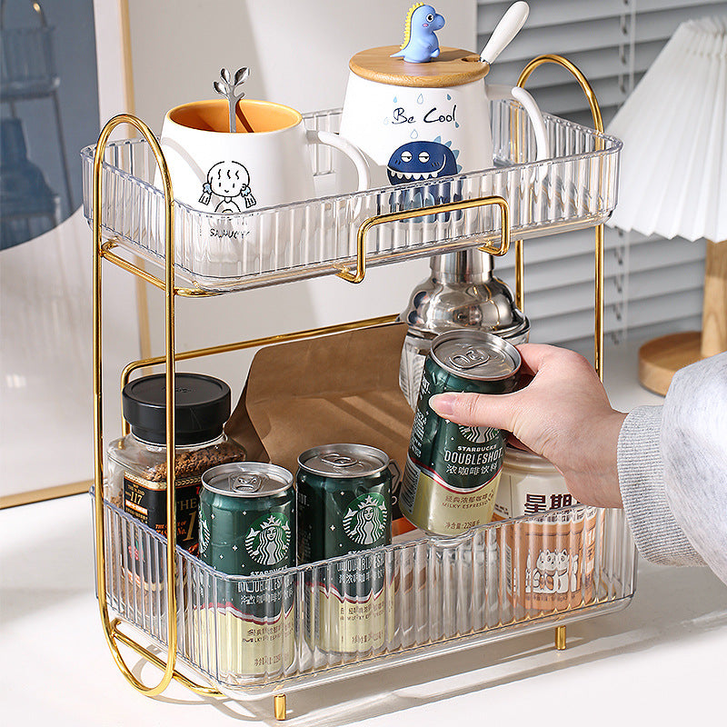 Double Layer Cup Shelf Desktop Storage Box